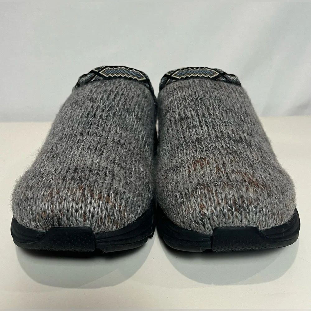 Men’s DREW Shoes Relax Slippers Woven Fabric Slip Resistant- Grey Woven - Sz 11